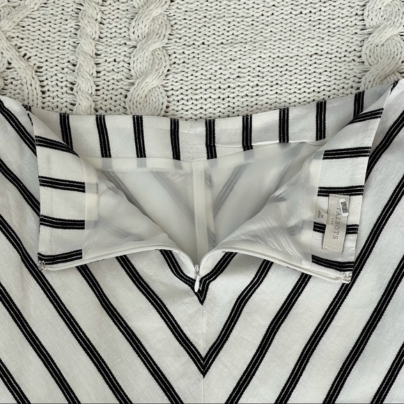 Talbots Linen Blend Black & White Midi Skirt - Picture 10 of 10